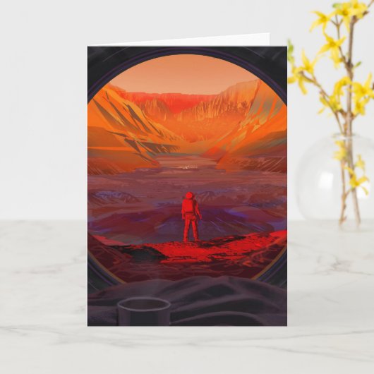 Een astronaut op Mars Kaart (Gele Bloem)