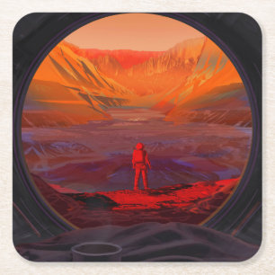 Een astronaut op Mars Kartonnen Onderzetters