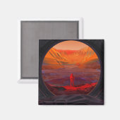 Een astronaut op Mars Magneet (Voorkant / Achterkant)