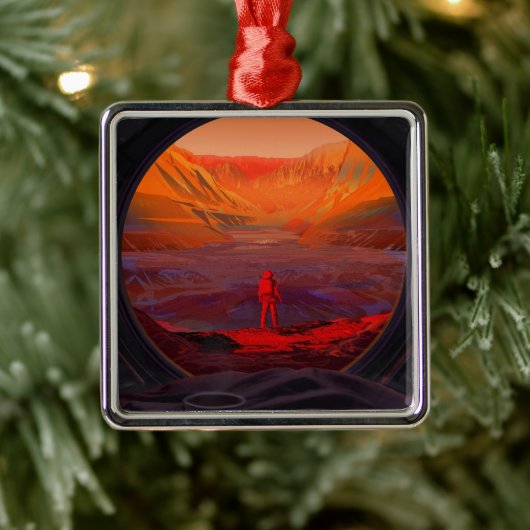 Een astronaut op Mars Metalen Ornament (Boom)
