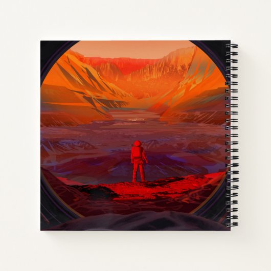 Een astronaut op Mars Notitieboek (Achterkant)