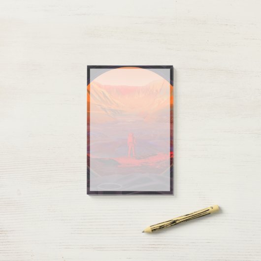 Een astronaut op Mars Post-it® Notes (Op bureau)