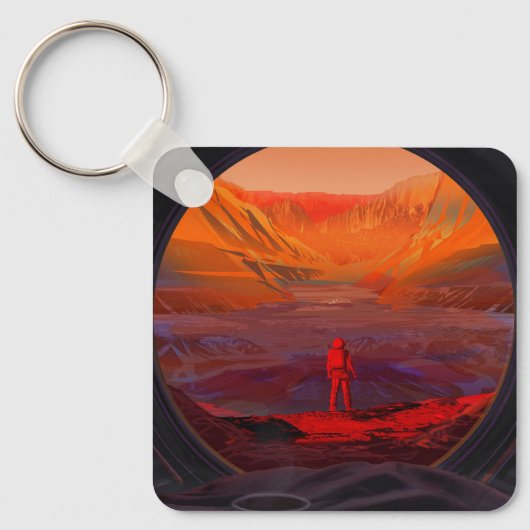 Een astronaut op Mars Sleutelhanger (Voorkant)