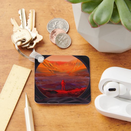 Een astronaut op Mars Sleutelhanger (Bureau)