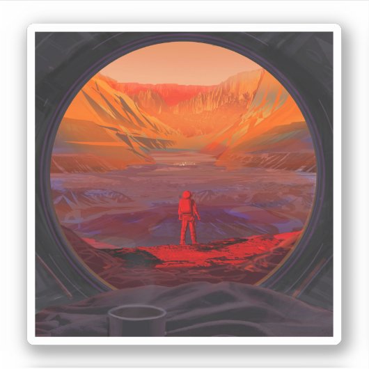 Een astronaut op Mars Sticker (Voorkant)