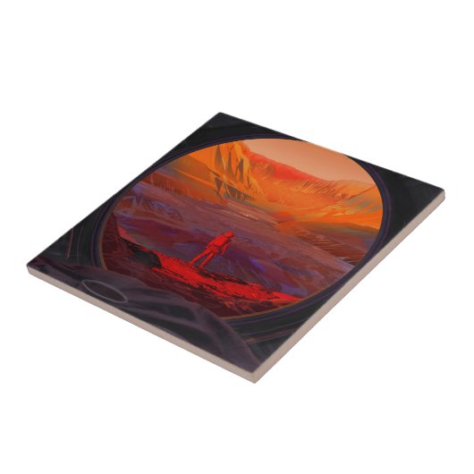 Een astronaut op Mars Tegeltje (Zijkant)