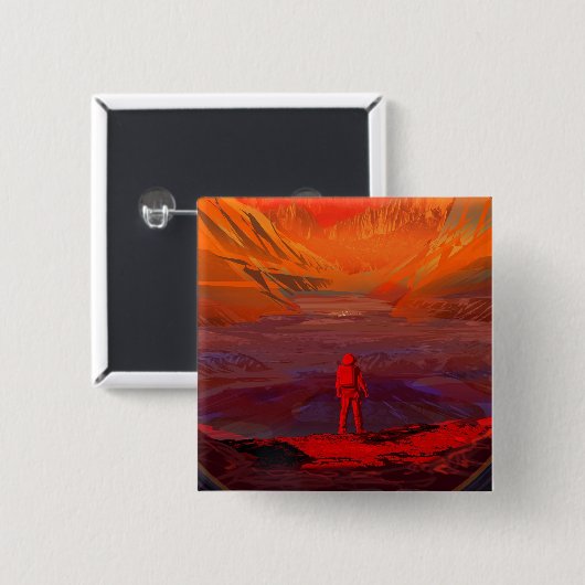 Een astronaut op Mars Vierkante Button 5,1 Cm (Voorkant /achterkant)