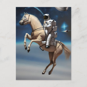 Een Astronaut Riding a Horse in Space Briefkaart