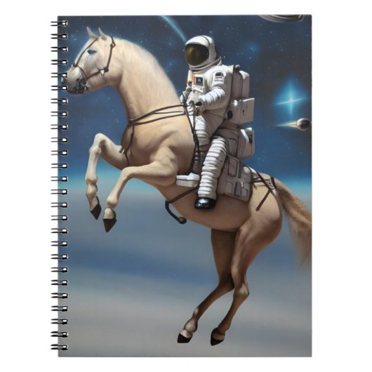 Een Astronaut Riding a Horse in Space Notitieboek (Voorkant)