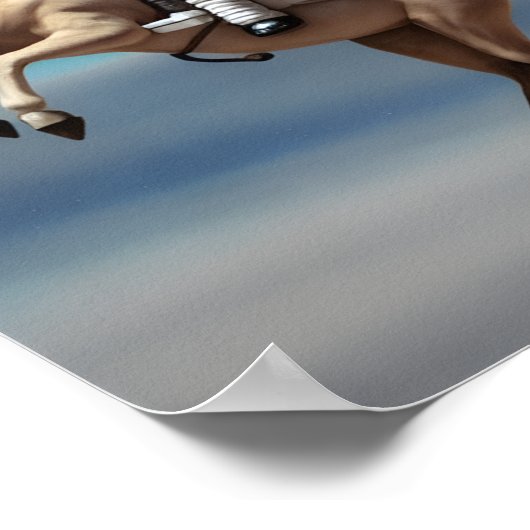 Een Astronaut Riding a Horse in Space Poster (Hoek)