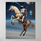 Een Astronaut Riding a Horse in Space Poster (Voorkant)