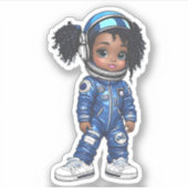 Een astronaut teamlid - Blauw Sticker (Voorkant)
