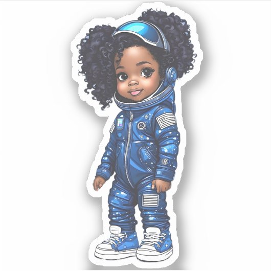 Een astronaut teamlid - Blauw Sticker (Voorkant)