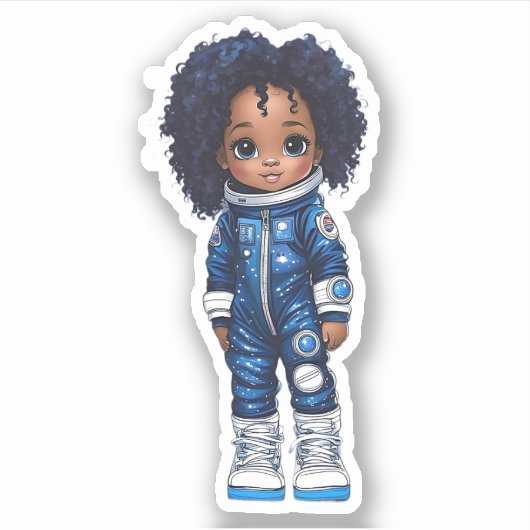 Een astronaut teamlid - Blauw Sticker (Voorkant)