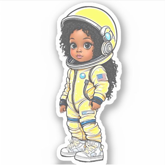 Een astronaut teamlid - Geel Sticker (Voorkant)