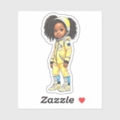 Een astronaut teamlid - Geel Sticker (Vel)