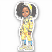 Een astronaut teamlid - Geel Sticker (Voorkant)