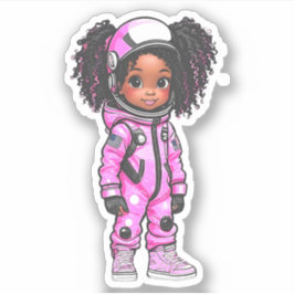 Een astronaut teamlid - roze sticker