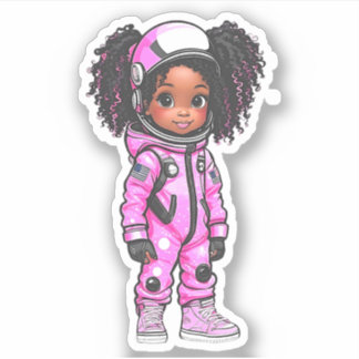 Een astronaut teamlid - roze sticker