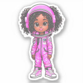 Een astronaut teamlid - roze sticker