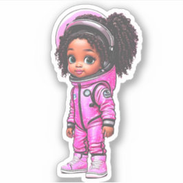 Een astronaut teamlid - roze sticker