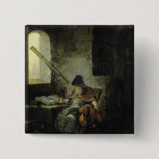 Een astronoom vierkante button 5,1 cm (Voorkant)