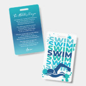 Een Athlete's Prayer Swim Bag Label Badge (Voor- en achterkant)