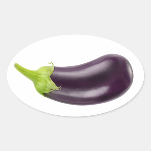 Eén aubergine ovale sticker (Voorkant)
