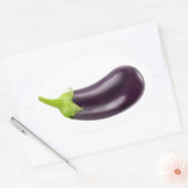 Eén aubergine ovale sticker (Envelop)