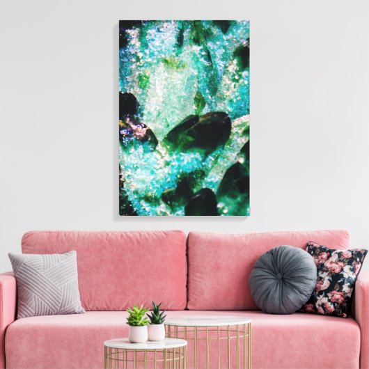 Een aura van smaragden canvas afdruk (Insitu (Woonkamer))