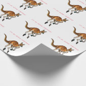 Een Aussie Kerstmis met een Red Kangaroo Cadeaupapier (Hoek)