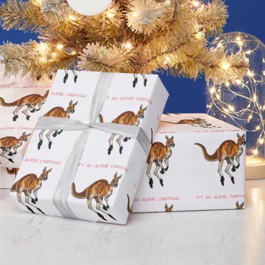 Een Aussie Kerstmis met een Red Kangaroo Cadeaupapier (Feestdagen)