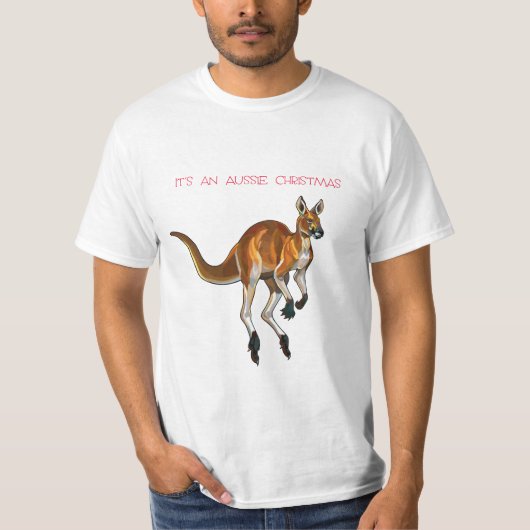 Een Aussie Kerstmis met een Red Kangaroo T-shirt (Voorkant)