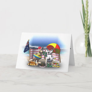 Een Australisch strand Kerstmis Feestdagen Kaart