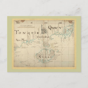 Een Authentic 1690 Pirate Map Briefkaart