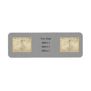 Een Authentic 1690 Pirate Map Etiket
