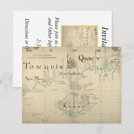 Een Authentic 1690 Pirate Map Kaart (Voorkant / Achterkant)