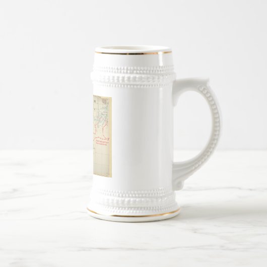 Een Authentic 1690 Pirate Map (met versieringen) Bierpul (Rechts)