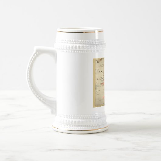 Een Authentic 1690 Pirate Map (met versieringen) Bierpul (Links)