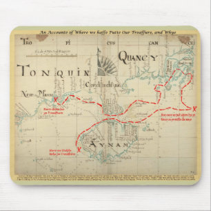 Een Authentic 1690 Pirate Map (met versieringen) Muismat