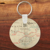Een Authentic 1690 Pirate Map (met versieringen) Sleutelhanger (Voorkant)