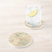 Een Authentic 1690 Pirate Map (met versieringen) Zandsteen Onderzetter (Zijkant)