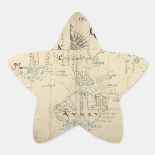 Een Authentic 1690 Pirate Map Ster Sticker (Voorkant)