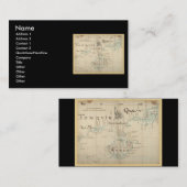 Een Authentic 1690 Pirate Map Visitekaartje (Voorkant / Achterkant)
