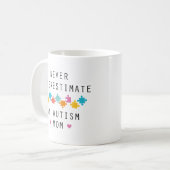 Een autisme moeder nooit onderschatten koffiemok (Voorkant links)