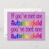 Eén autistisch kind briefkaart (Voorkant / Achterkant)