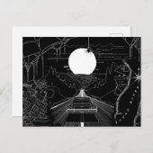 Een auto die door het bos en de bergen rijdt briefkaart (Voorkant / Achterkant)