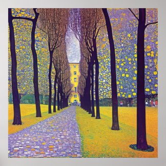 Een Avenue in het Poster van het Autumn Park
