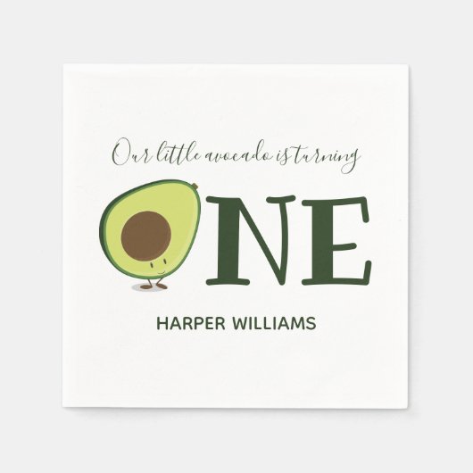 Een Avocado Baby First Birthday Servet (Voorkant)