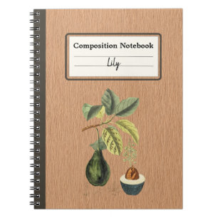 Een avocado op een tak Gepersonaliseerde Compositi Notitieboek